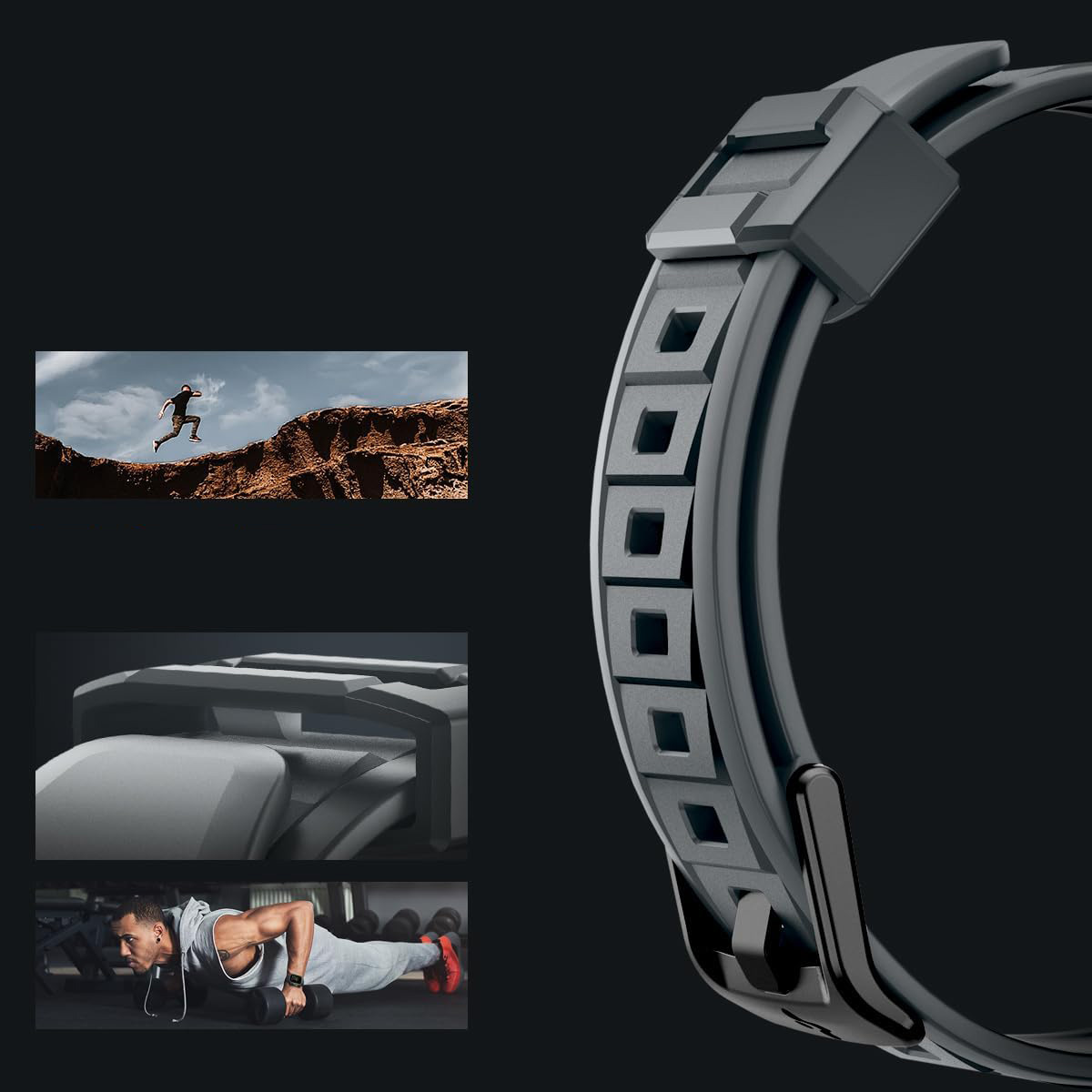 Etui z paskiem Spigen Rugged Armor Pro do Apple Watch Ultra 2/1 49 mm, szare